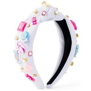 Jeweled Knotted Headband White Sweet